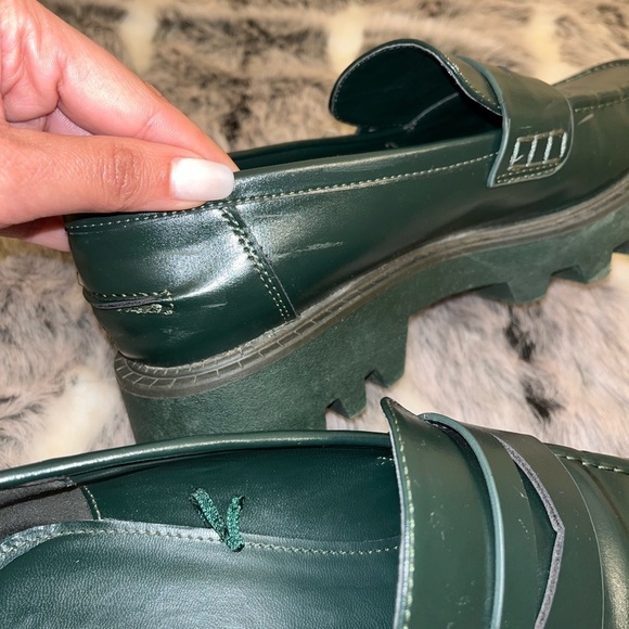 ZARA loafers shoes platform dark green in size 37 - Picture 9 of 14